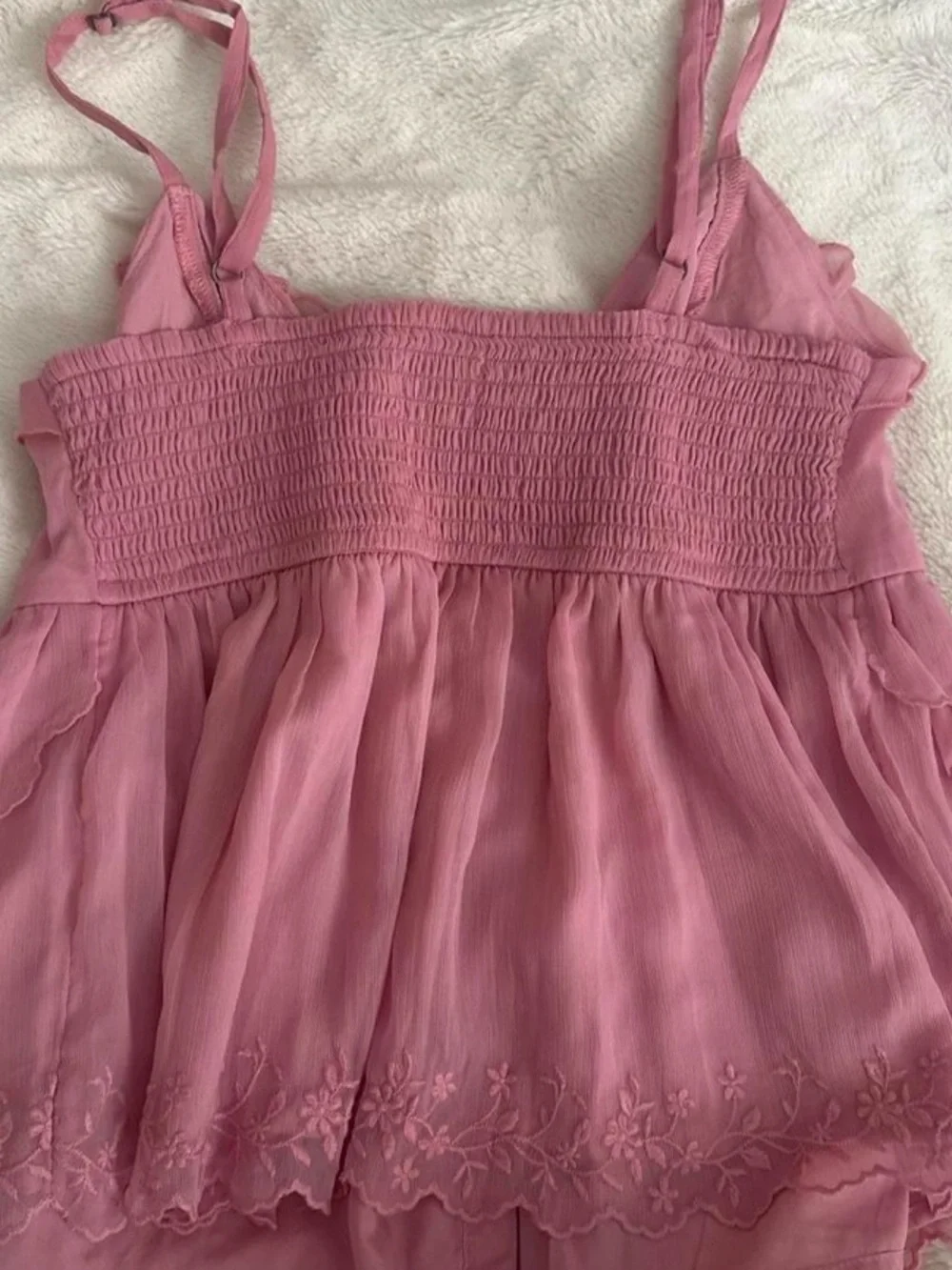 Hollister Pink Smocked Chiffon Camisole